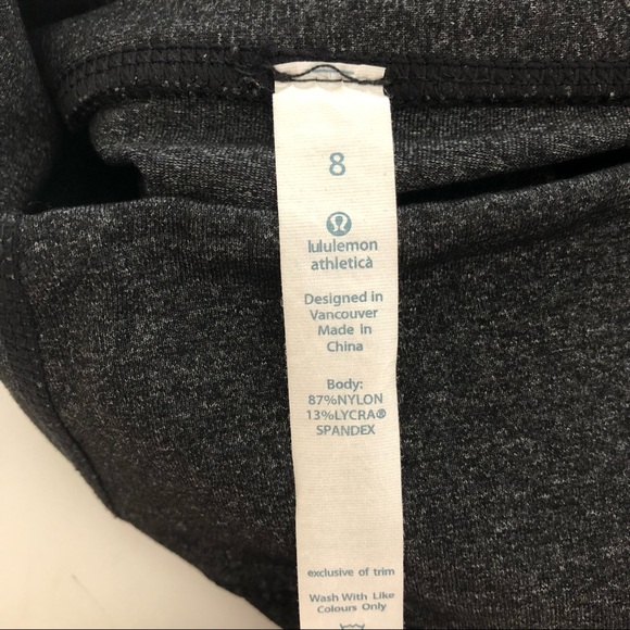 Lululemon Charcoal Black Mesh Panel Stretch Workout Crop Leggings - Picture 7 of 9